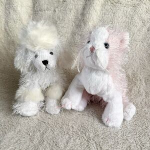Ganz Webkinz Pink White Cat And Poodle No Code Stuffed Toy